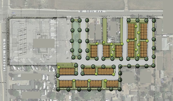 Schematic site plan showing overview of townhome configuration